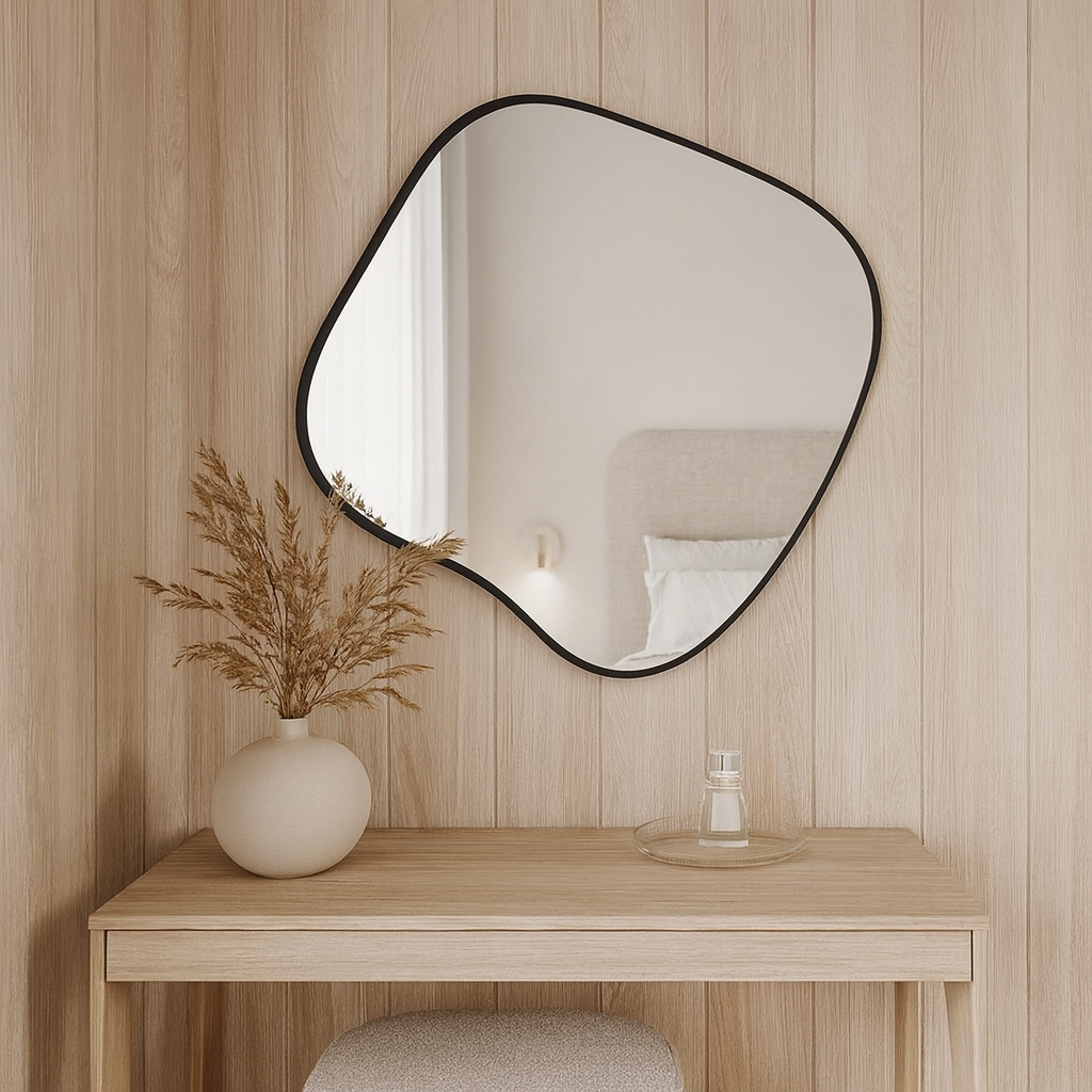 Modern Abstract Wall Mirror – Artistic Bathroom & Living Room Mirror