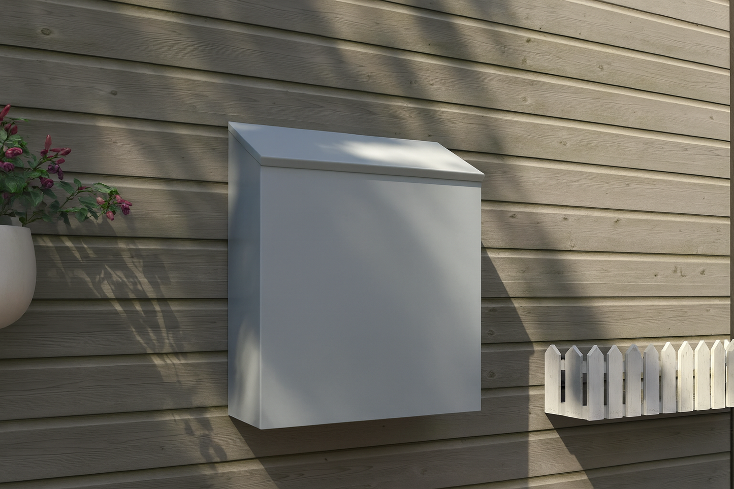 Modern Wall-Mount Mailbox with House Numbers – Minimal Exterior Address Box for Curb Appeal