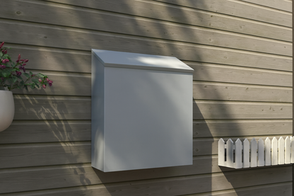 Modern Wall-Mount Mailbox with House Numbers – Minimal Exterior Address Box for Curb Appeal