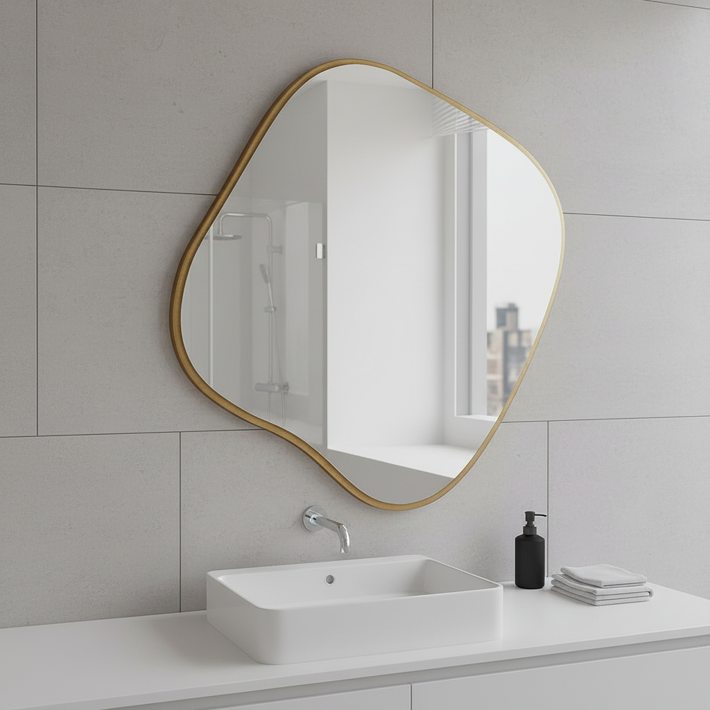 Modern Abstract Wall Mirror – Artistic Bathroom & Living Room Mirror