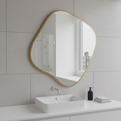 Modern Abstract Wall Mirror – Artistic Bathroom & Living Room Mirror