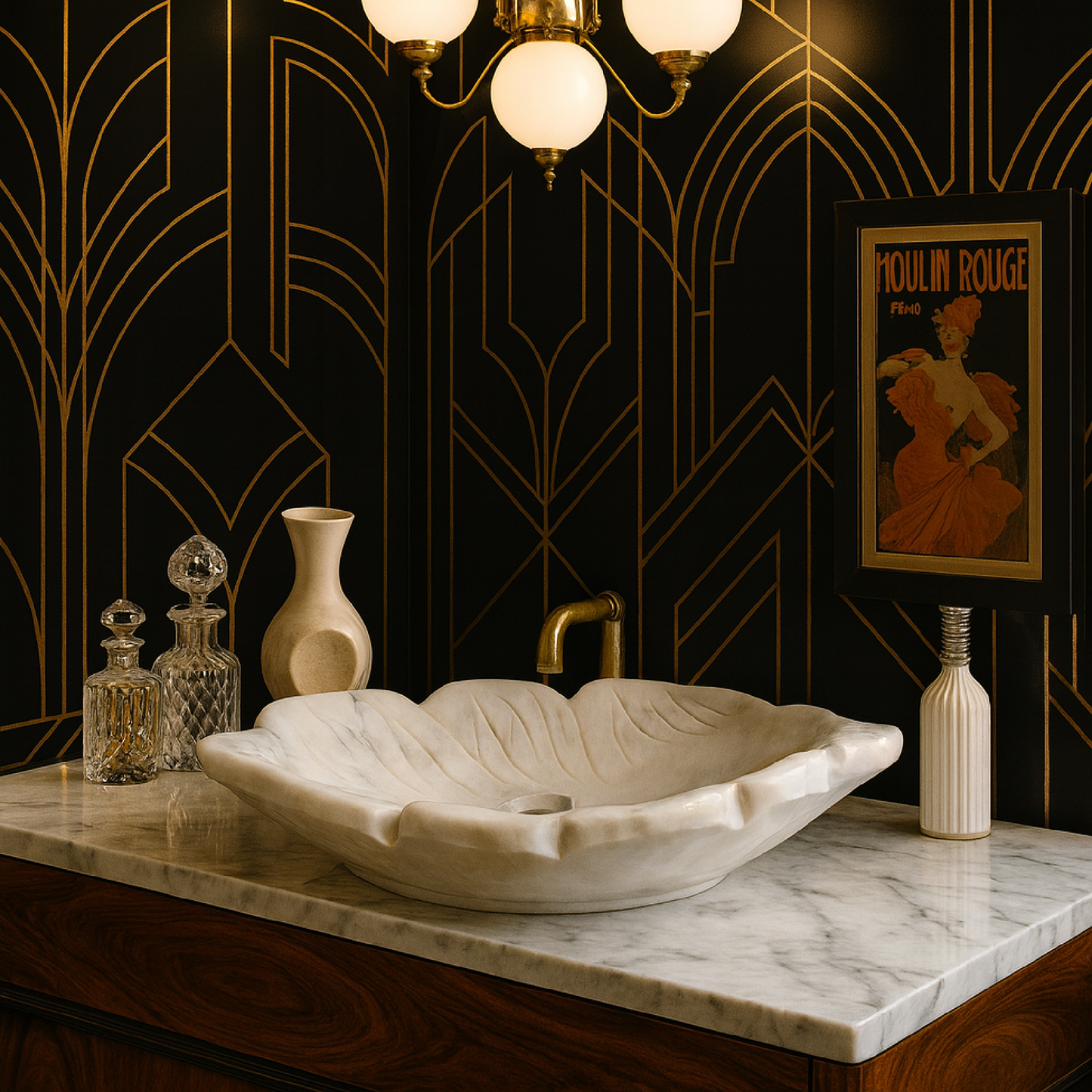 Luxury Marble Vessel Sink – Handcrafted Natural Stone Bathroom Basin, Designer Vanity Bowl