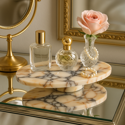 Marble Tray – Calacatta Viola Natural Stone Serving Tray (19x40x4 cm) Luxury Decorative Stand