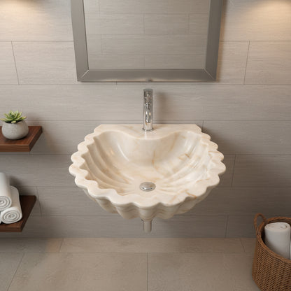 Carrara White Marble Sink | Shell Design Vessel Basin USA | Luxury Natural Stone Bathroom Sink