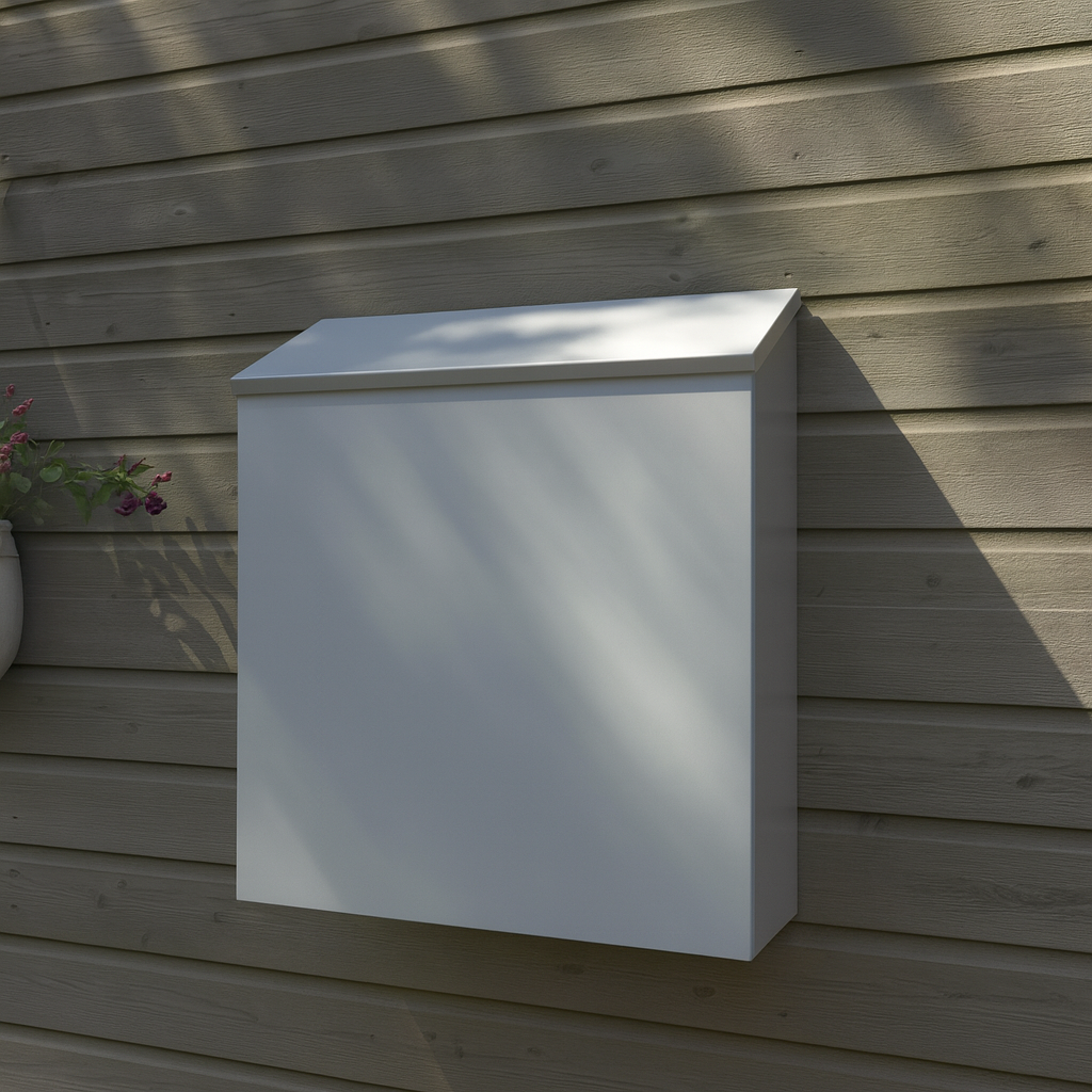 Modern Wall-Mount Mailbox with House Numbers – Minimal Exterior Address Box for Curb Appeal