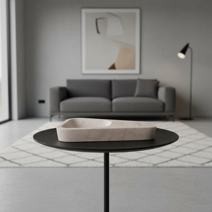 Marble Ashtray – Grey Natural Stone Cigar & Cigarette Holder | Hand-Carved Luxury Ashtray