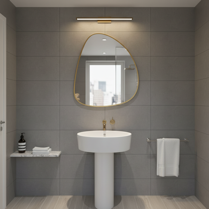 Modern Irregular Wall Mirror – Black Frame Asymmetrical Mirror for Living Room, Entryway & Bedroom