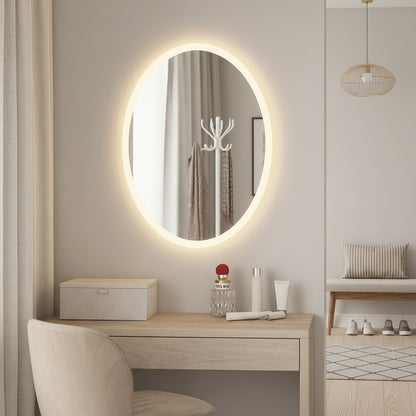 LED Bathroom Mirror – Oval Backlit Vanity Mirror, Modern Lighted Wall Mirror