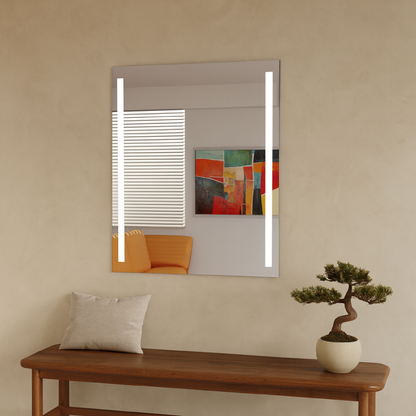 LED Bathroom Mirror – Vertical Lighted Vanity Mirror, Modern Wall Mirror with Dual LED Strips