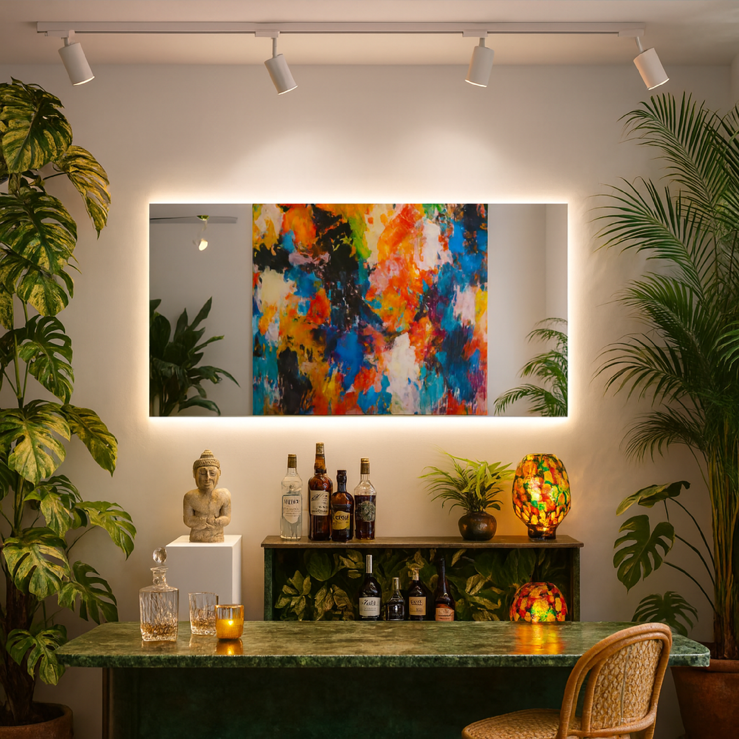 LED Bathroom Mirror – Minimalist Rectangular Lighted Vanity Mirror, Modern Backlit Wall Mirror