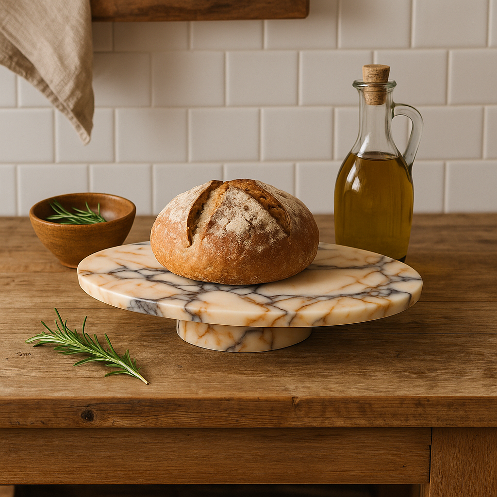 Marble Tray – Calacatta Viola Natural Stone Serving Tray (19x40x4 cm) Luxury Decorative Stand