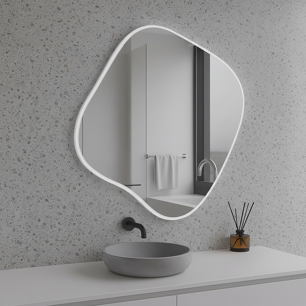 Modern Abstract Wall Mirror – Artistic Bathroom & Living Room Mirror