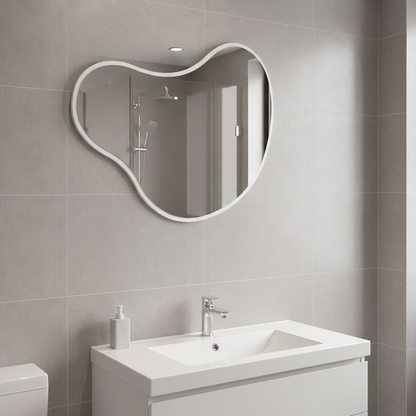 Organic Wall Mirror – Modern Irregular Blob Mirror with Black Frame