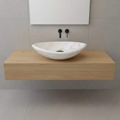 Natural Stone Bathroom Basin Oval Modern Vanity Bowl 21.6"x15.7"x5.1" (55x40x13 cm)