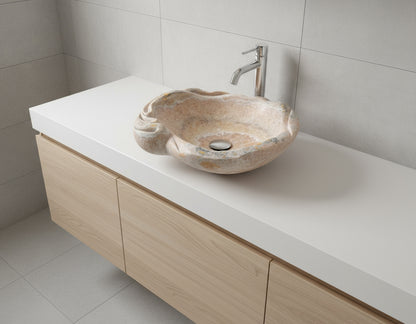 Marble Sink – Luxury Stone Sink Bathroom Basin (50x55x15 cm), Handcrafted Natural Marble Vanity Bowl