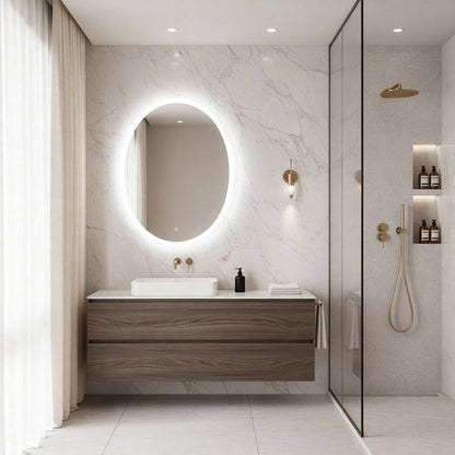 LED Bathroom Mirror – Oval Backlit Vanity Mirror, Modern Lighted Wall Mirror