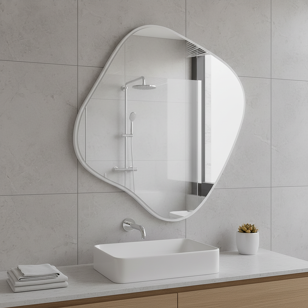 Modern Abstract Wall Mirror – Artistic Bathroom & Living Room Mirror