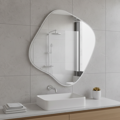 Modern Abstract Wall Mirror – Artistic Bathroom & Living Room Mirror