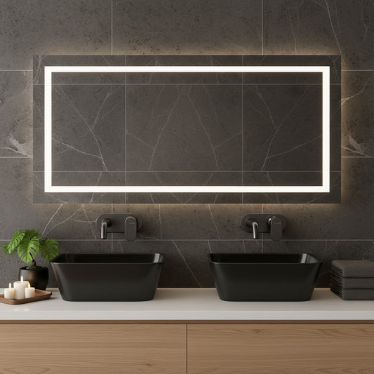LED Full Length Mirror – Lighted Floor & Wall Mounted Vanity Mirror, Modern Dressing Mirror with Backlit Frame