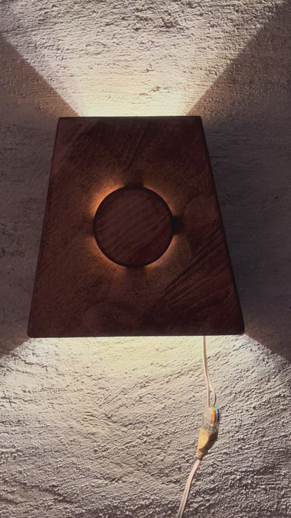 Wooden LED Wall Sconce, Modern Wood Wall Light, Handmade Wall Lamp, Minimalist Bathroom Bedroom Hallway Lighting