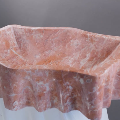 Orange Natural Stone Bathroom Basin (55x42x14 cm)