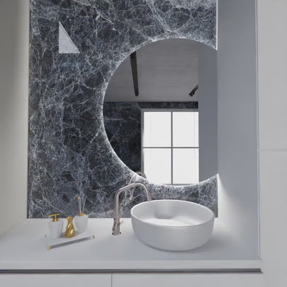 LED Bathroom Mirror – Modern Round Backlit Vanity Mirror with Touch Sensor, Luxury Lighted Wall Mirror