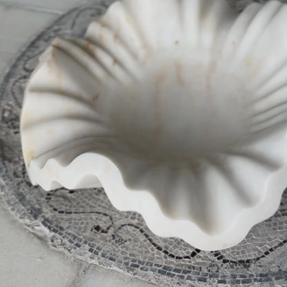 Marble Sink – Luxury Stone Vessel Sink Petal Bowl 17"x17"x6" (43x43x15 cm) Hand-Carved Natural Marble Basin