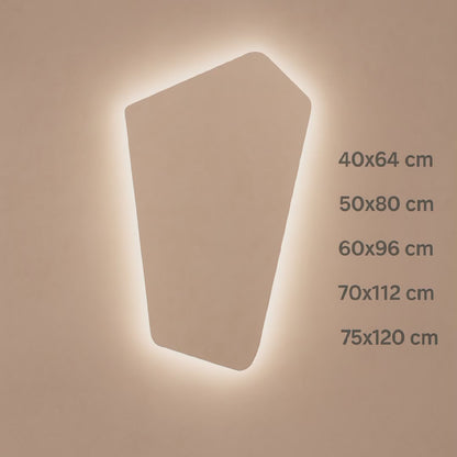 LED Wall Mirror Irregular Shape – Modern Asymmetrical Backlit Bathroom Mirror
