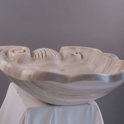 Luxury Marble Bathroom Sink – Hand-Carved Natural Stone Vessel Basin, Elegant Vanity Bowl