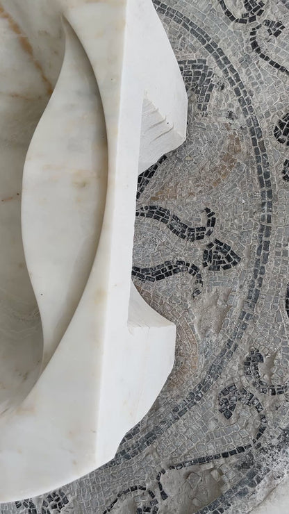 Marble Sink – Carrara Stone Vessel Sink Handmade Bathroom Basin | Oval Vanity Bowl (16"x20"x6")