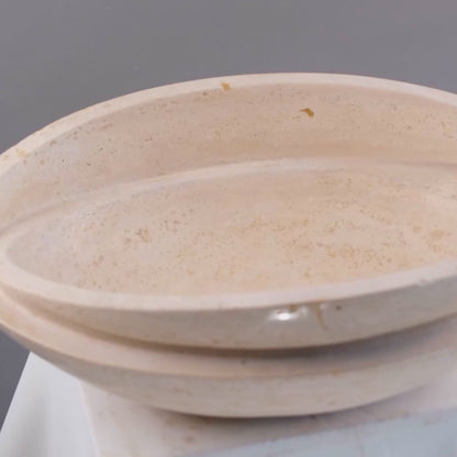 Luxury Marble Vessel Sink – Natural Travertine Stone Bathroom Basin, Handcrafted Modern Vanity Bowl (40x40x14 cm)