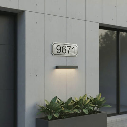 Modern Metal Door Number Plate – House Address Plaque for Front Door & Exterior Wall