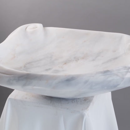 Luxury Marble Vessel Sink – Hand-Carved Natural Stone Bathroom Basin, Modern Vanity Bowl 23.6"x17.7"x5.9" (60x45x15 cm),