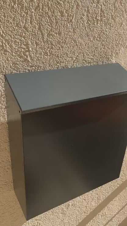 Modern Wall-Mount Mailbox with House Numbers – Minimal Exterior Address Box for Curb Appeal