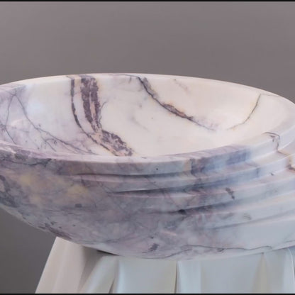 Marble Sink – Luxury Stone Sink Bathroom Basin (40x60x15 cm), Handcrafted Natural Marble Vanity Bowl