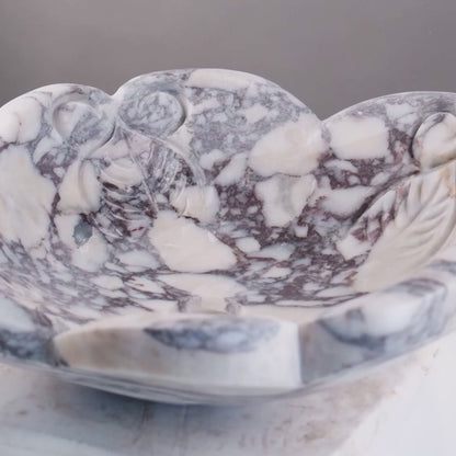 Luxury Marble Vessel Sink – Hand-Carved Natural Stone Bathroom Basin, Designer Vanity Bowl 16.5"x16.5"x5.5" (42x42x14 cm)
