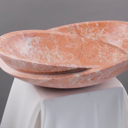Handcrafted Orange Marble Vanity Bowl (40x55x14 cm)