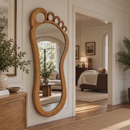 Footprint Wall Mirror, Solid Linden Wood Frame, Full Length Mirror