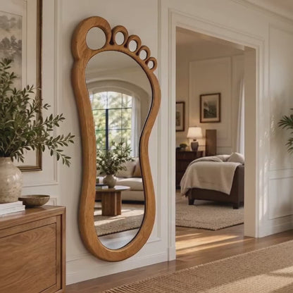 Footprint Wall Mirror, Solid Linden Wood Frame, Full Length Mirror