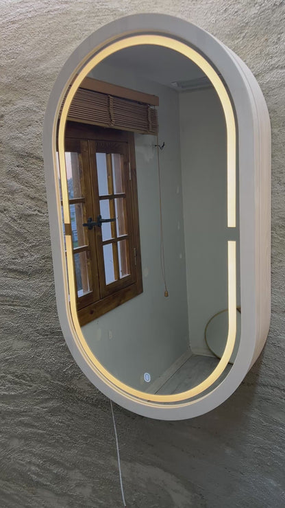 Beech LED Mirror Cabinet USA | Bathroom Medicine Cabinet & Makeup Vanity Storage | Wall Mount Mirror