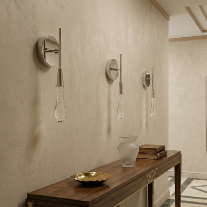 Raindrop Glass Solitaire Wall Lamp