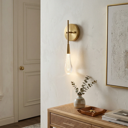 Raindrop Glass Solitaire Wall Lamp