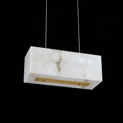 Rectangular Alabaster Box Shaped Pendant Lamp