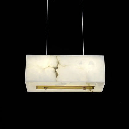 Rectangular Alabaster Box Shaped Pendant Lamp