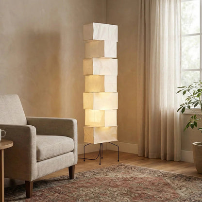 Akari Rectangular Stacked UF4-L10 Floor Lamp