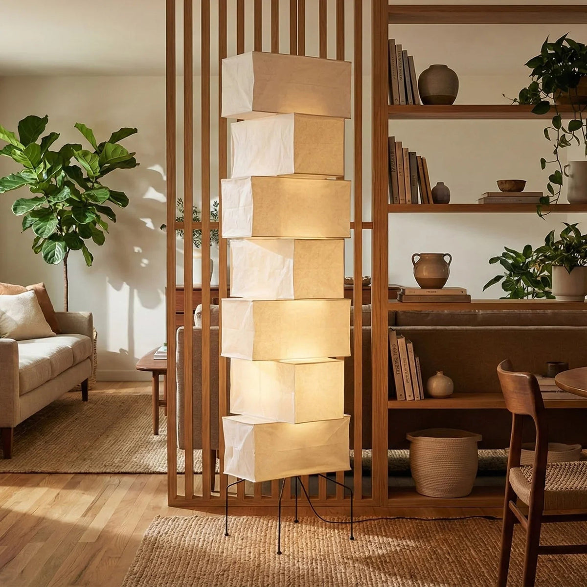 Akari Rectangular Stacked UF4-L10 Floor Lamp