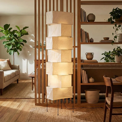 Akari Rectangular Stacked UF4-L10 Floor Lamp