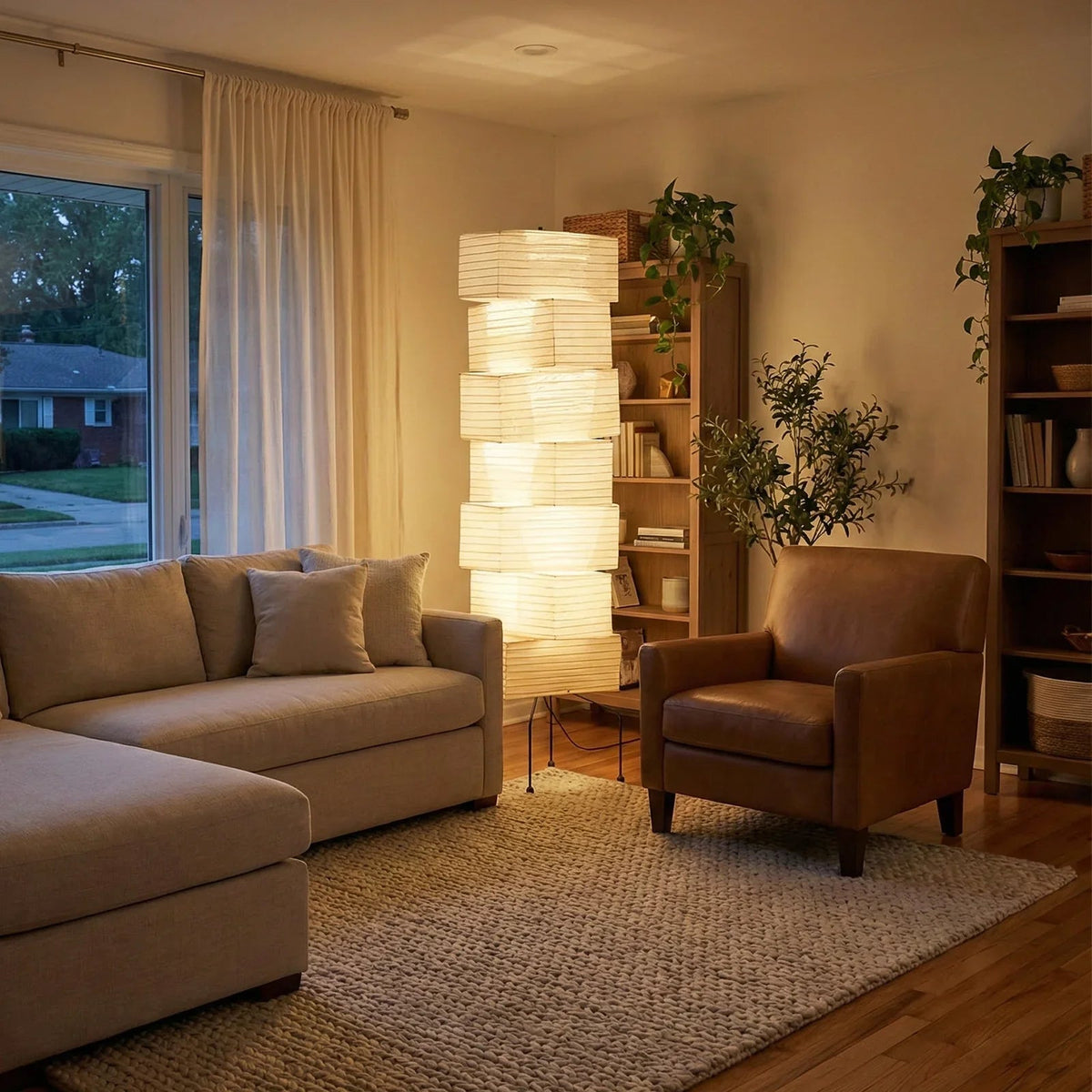 Akari Rectangular Stacked UF4-L10 Floor Lamp