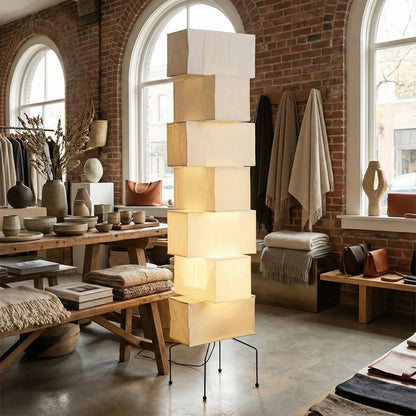 Akari Rectangular Stacked UF4-L10 Floor Lamp