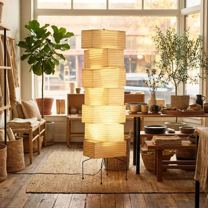 Akari Rectangular Stacked UF4-L10 Floor Lamp